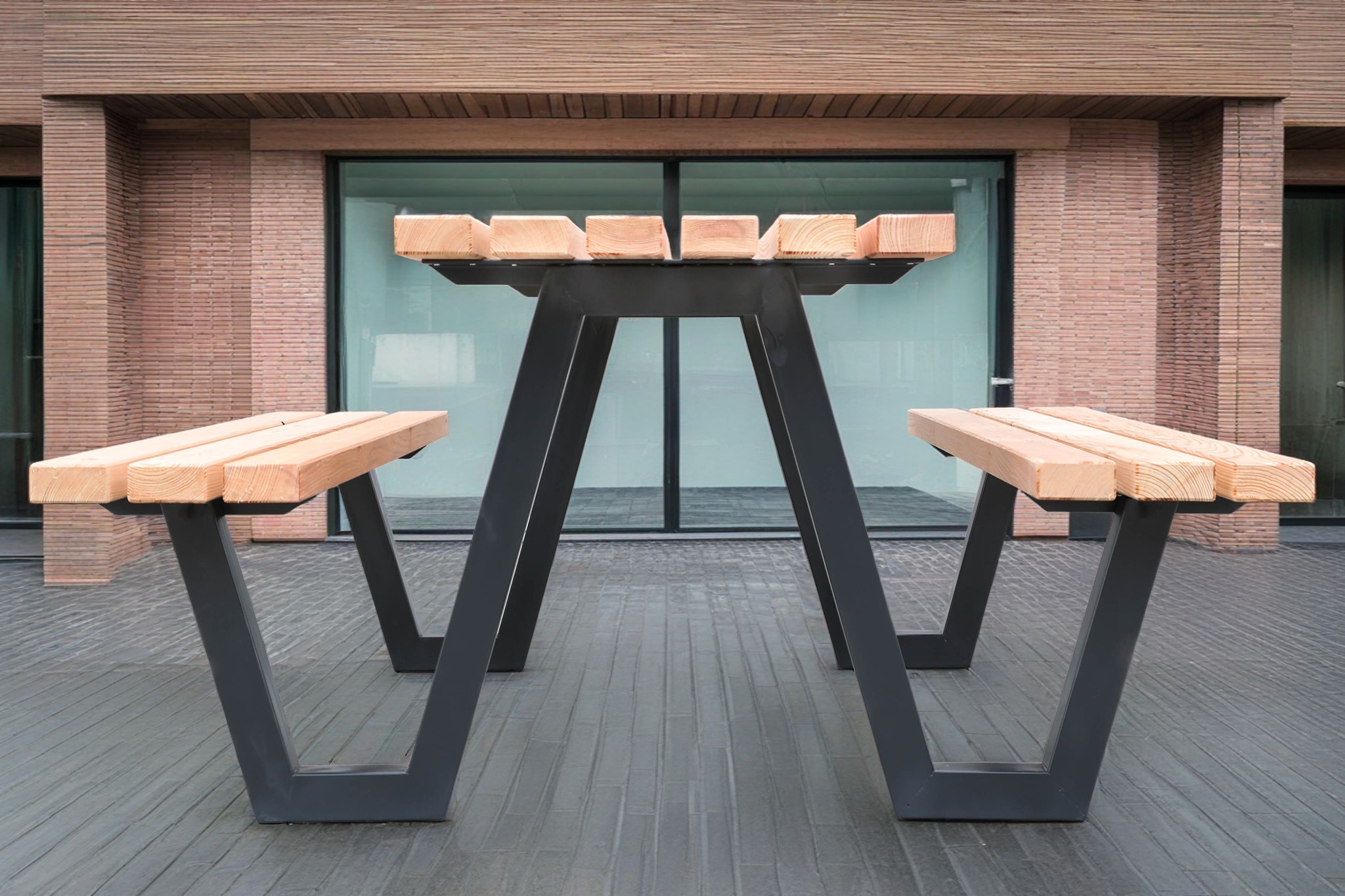 Mobilier extérieur avec structure en acier